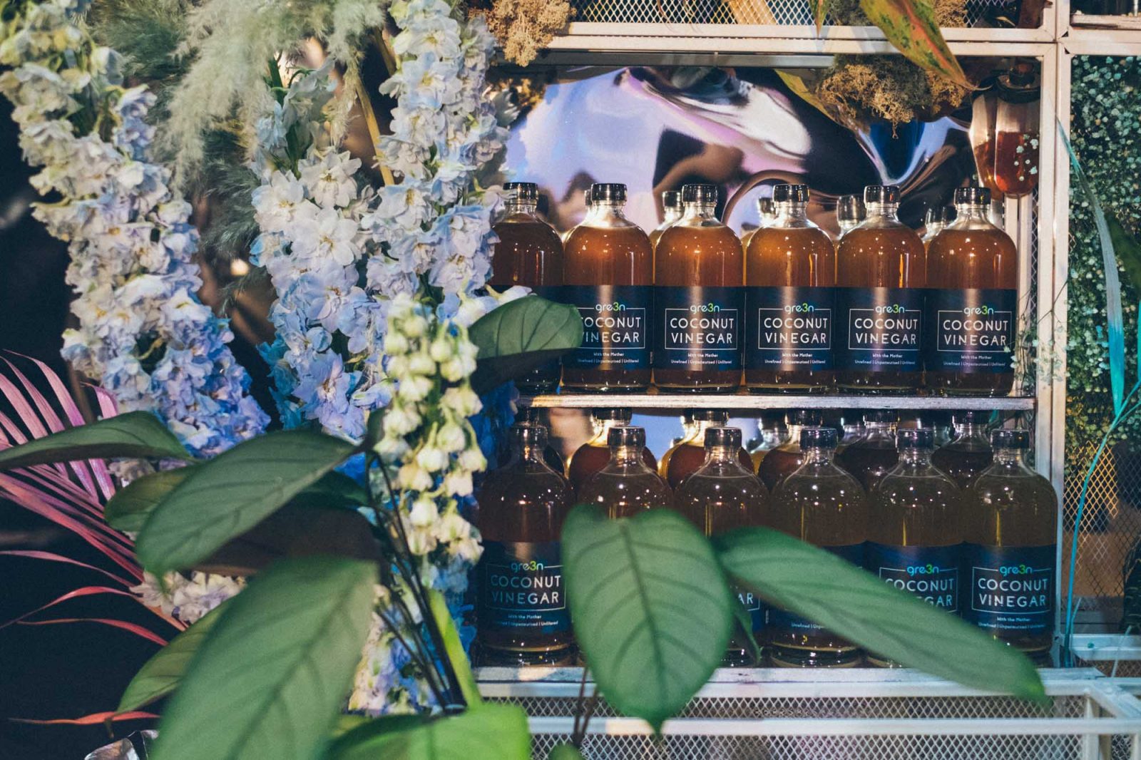 Floral wall with plants and flowers